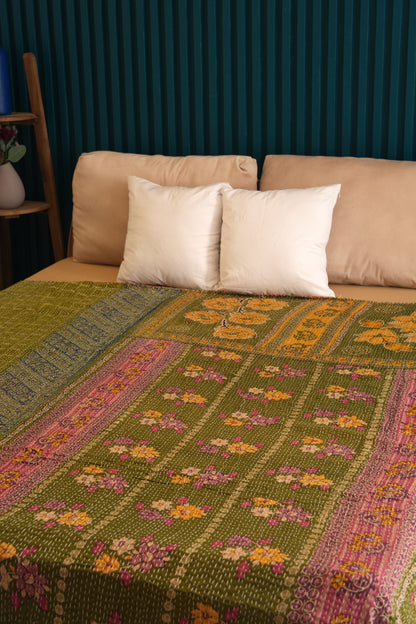 Indian Cotton Handmade Vintage Reversible Kantha Quilts