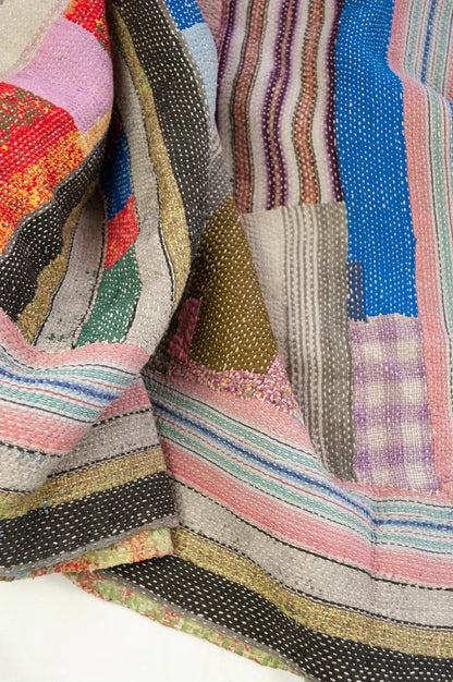 1940's Collective Pieces Handmade Cotton Vintage Patchwork Kantha Quilts - Wholesale Lot