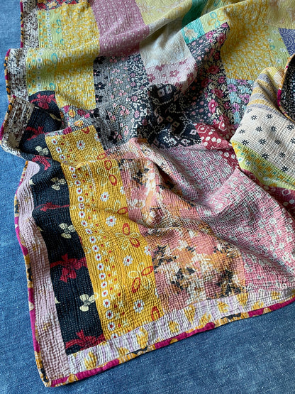 1940's Collective Pieces Handmade Cotton Vintage Patchwork Kantha Quilts - Wholesale Lot