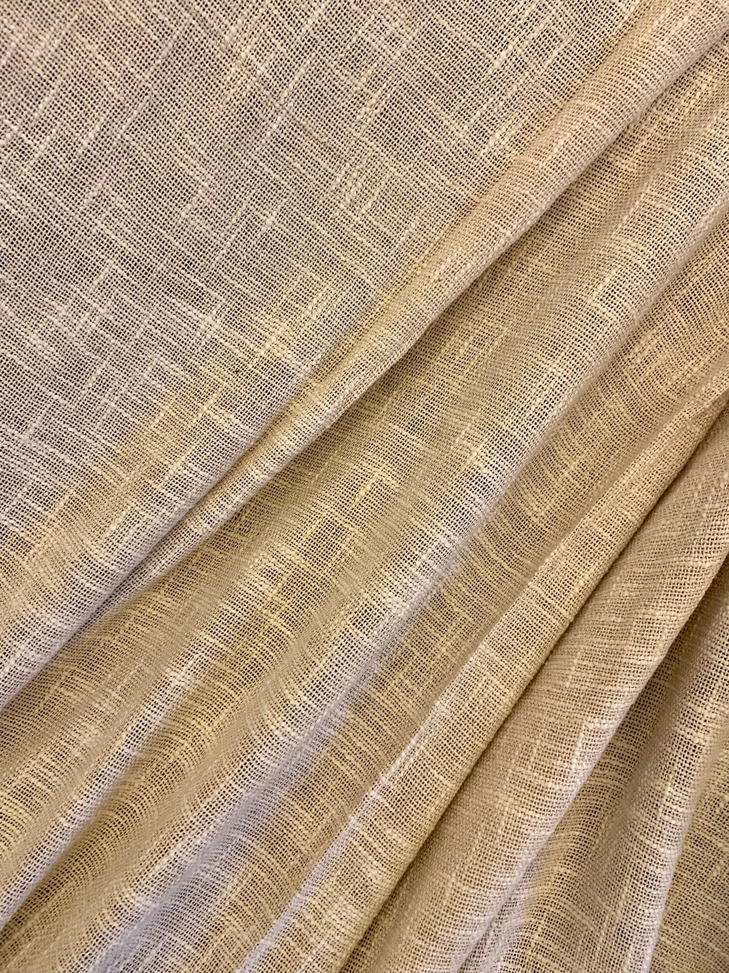 Handmade Off-White Cotton Throw Blanket