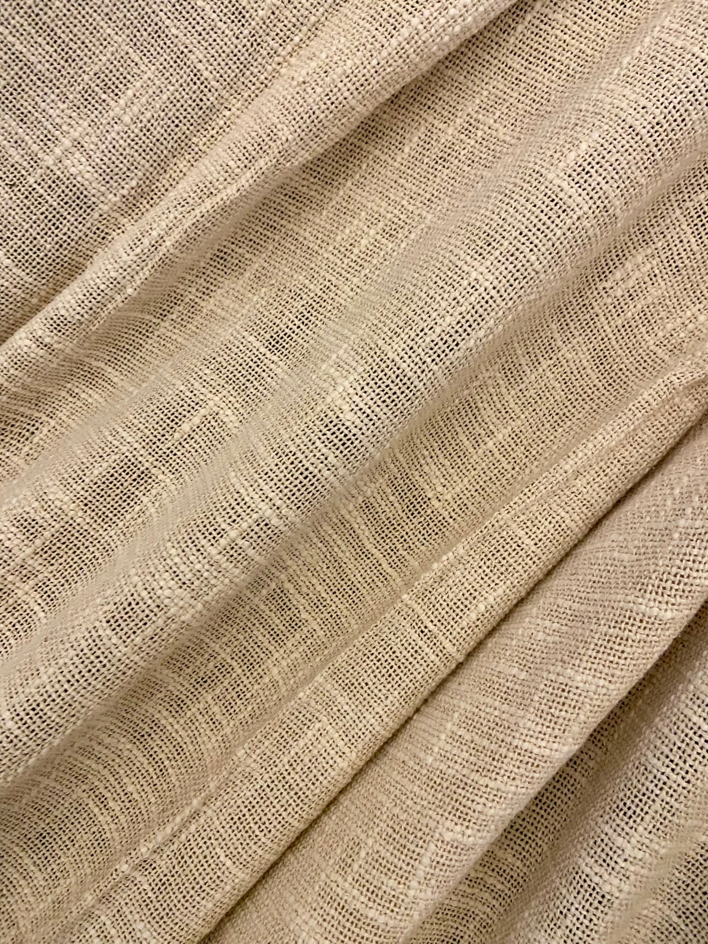 Handmade Off-White Cotton Throw Blanket