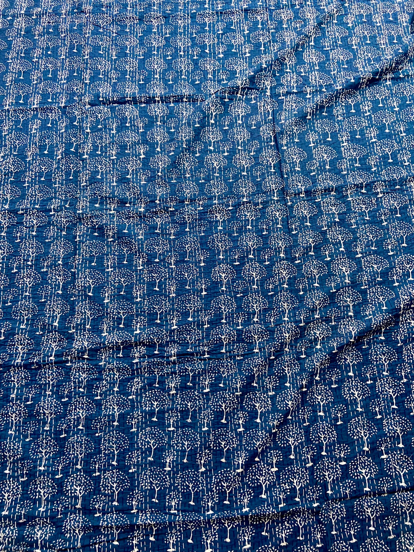 Indigo Queen Kantha Quilt