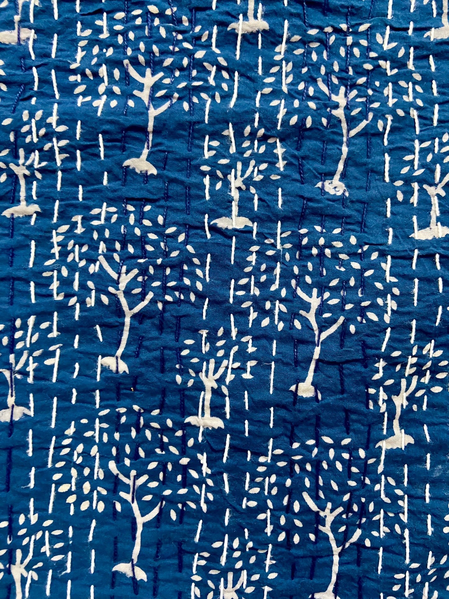 Indigo Queen Kantha Quilt