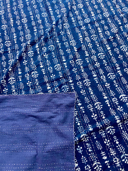 Rare Indigo Kantha Throw