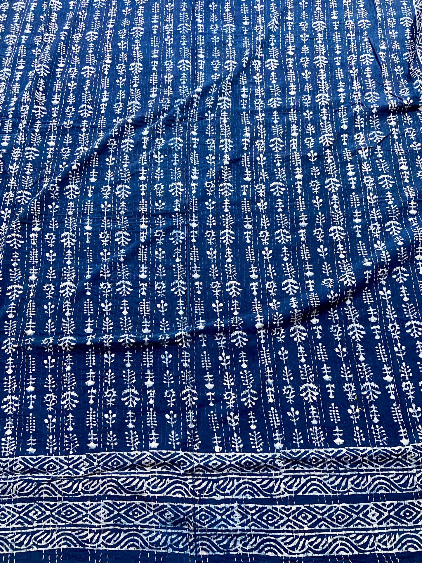 Rare Indigo Kantha Throw