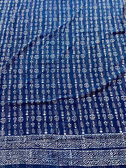 Rare Indigo Kantha Throw