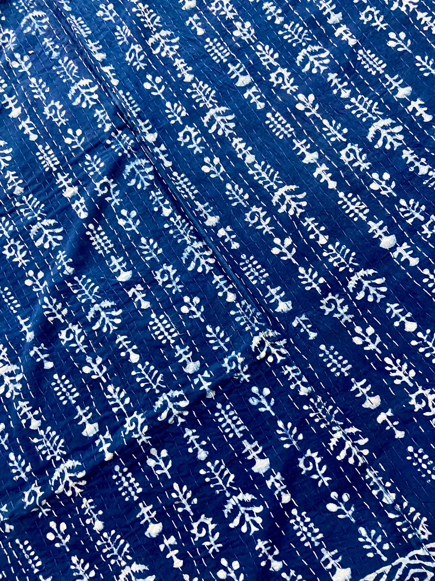 Rare Indigo Kantha Throw