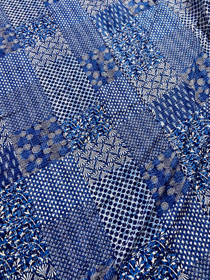 Patchwork Indigo Kantha Quilt