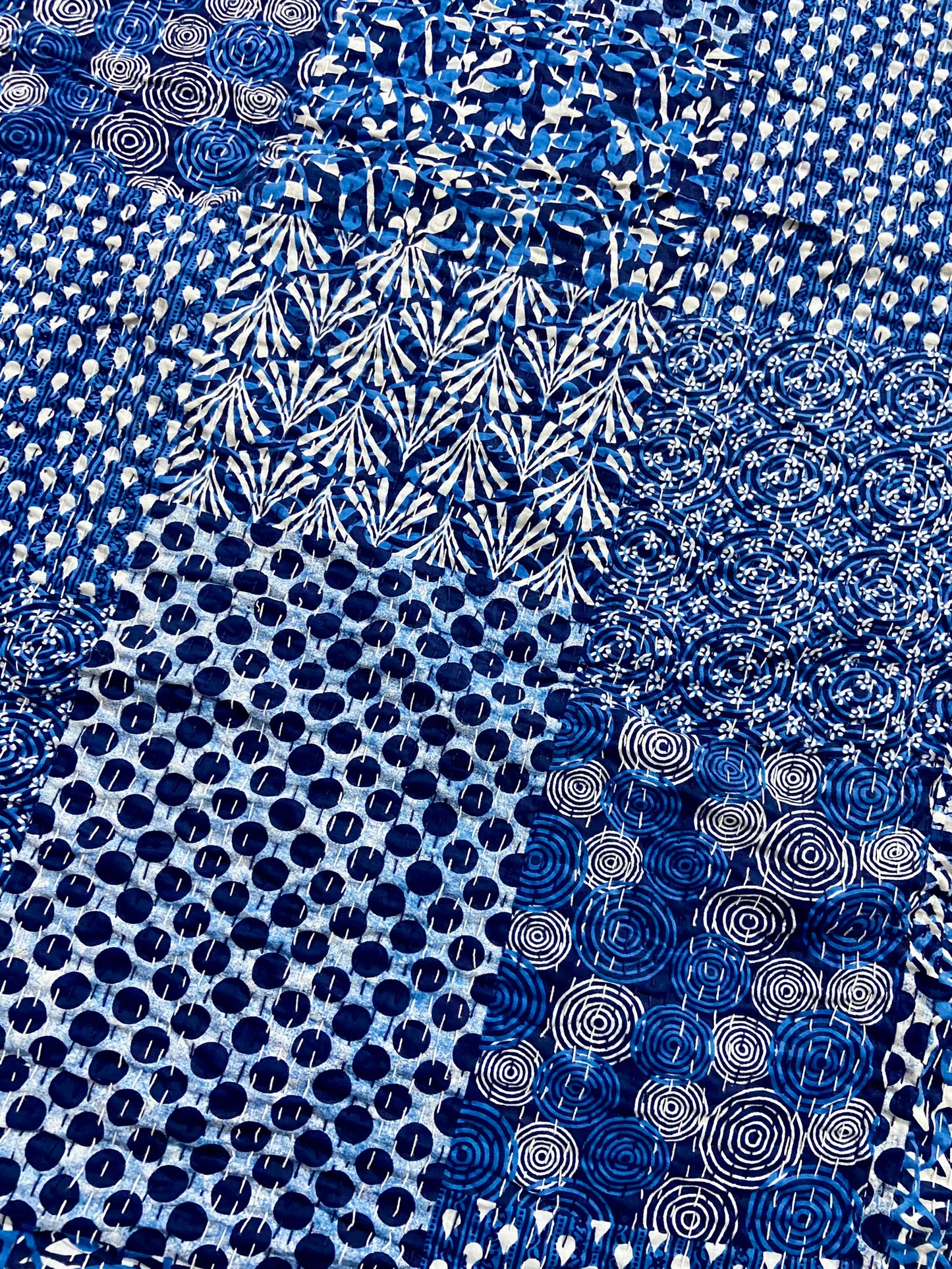 Patchwork Indigo Kantha Quilt