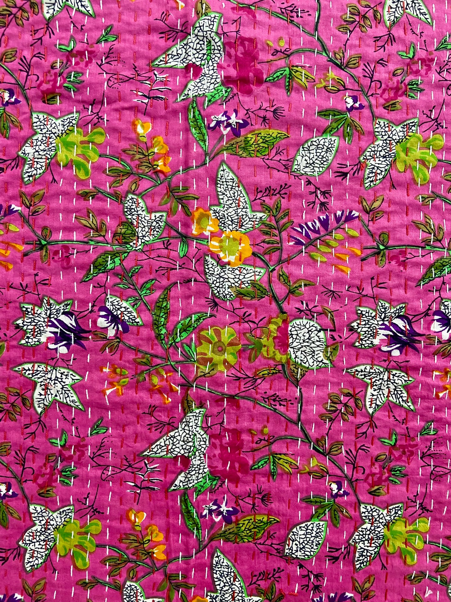 Pink Floral kantha Quilts