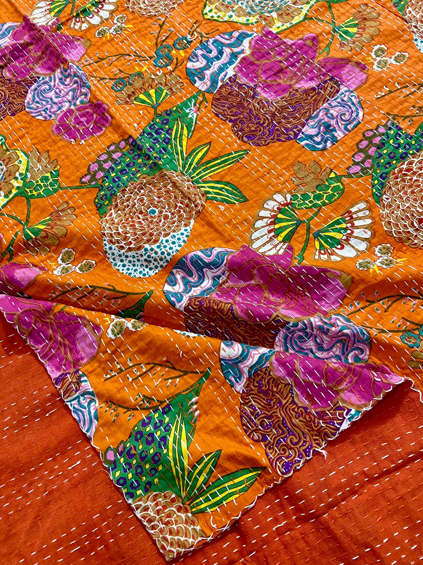 Handmade Cotton Kantha Quilt