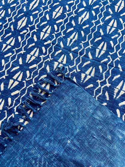 Indigo Cotton Sofa Throw Blanket