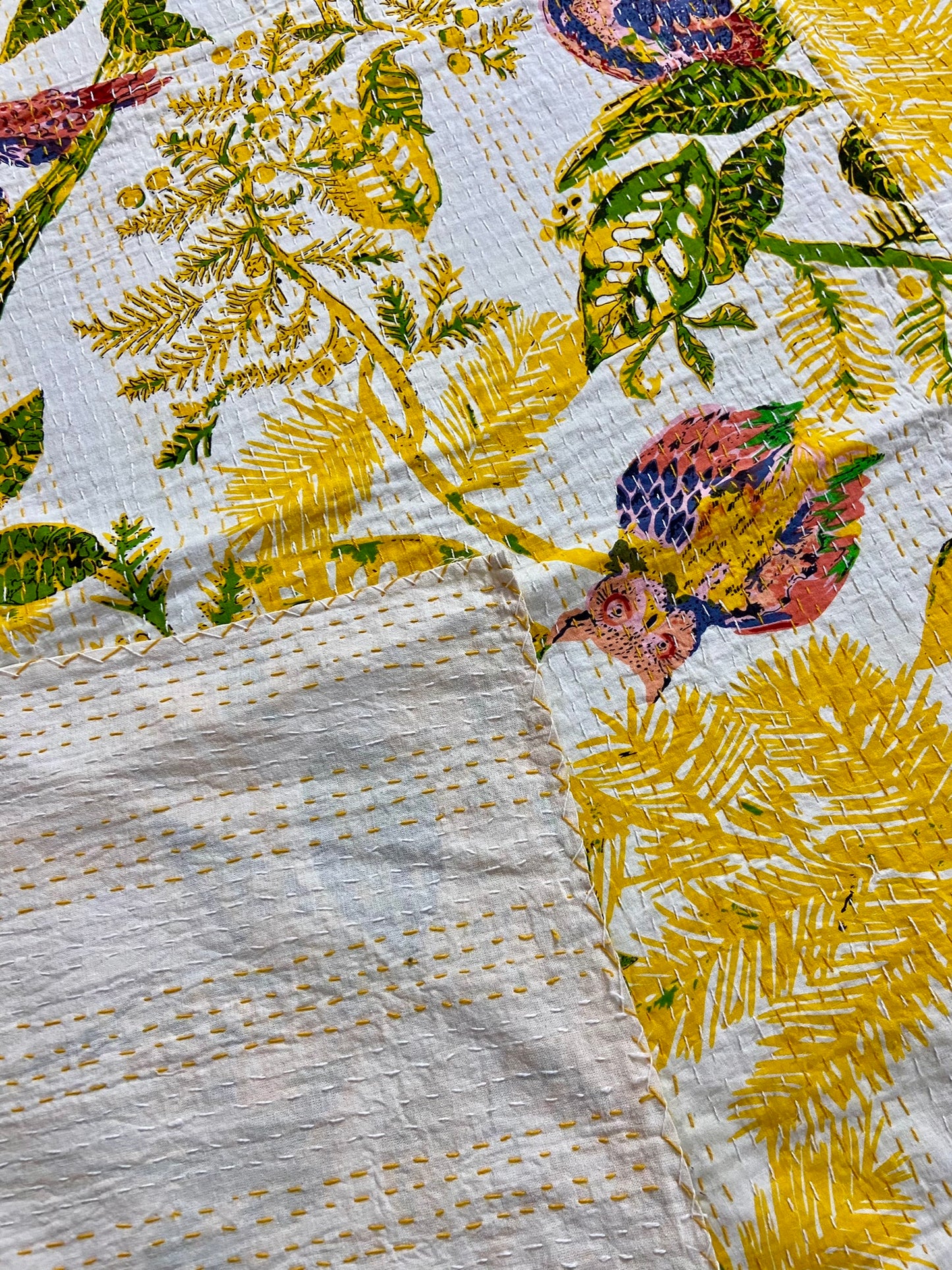 Wild Owl Handmade Kantha Bedcover