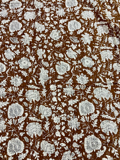 Coffee Brown Boho Indian Queen Kantha Quilt