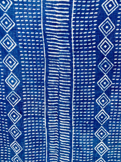 Hand-Block Printed Cotton Throw - Indigo