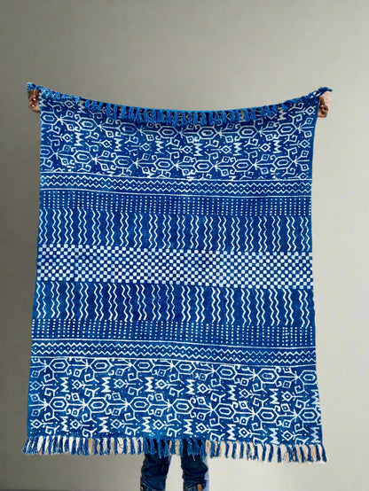 Handmade Cotton Printed Throw Blanket