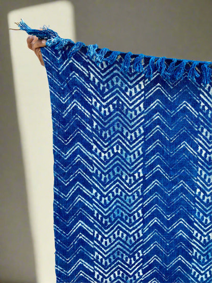 Handmade Cotton Throw - Indigo