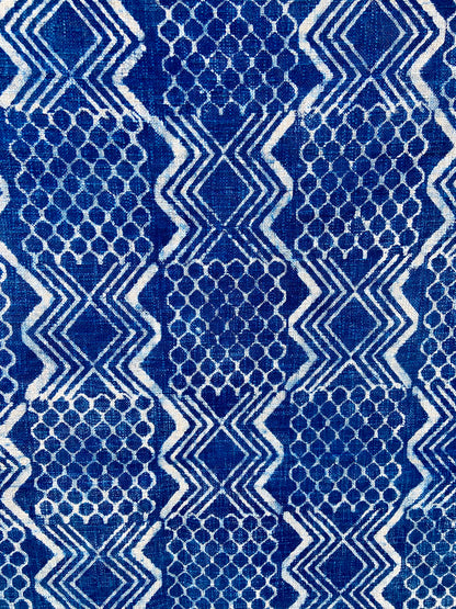 Indian Mud Cloth Printed Indigo Throw Blanket