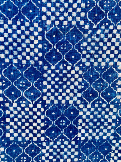 Indian Mud Cloth Printed Indigo Throw Blanket