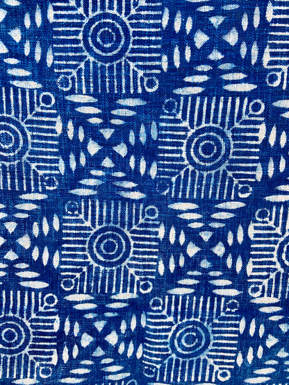 Indian Mud Cloth Printed Indigo Throw Blanket