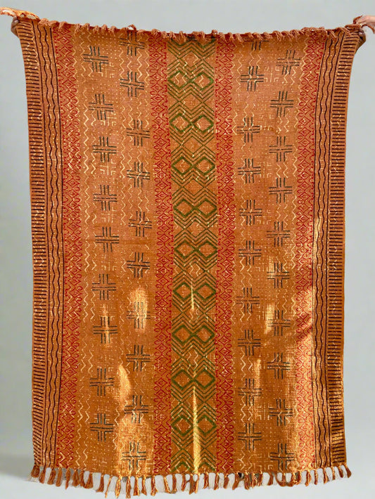 Rustic Boho Hand Printed Throw