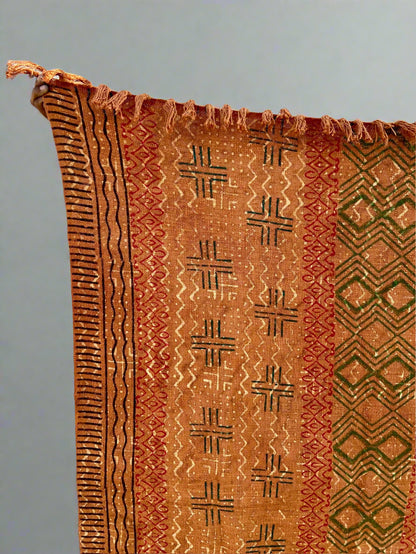 Rustic Boho Hand Printed Throw