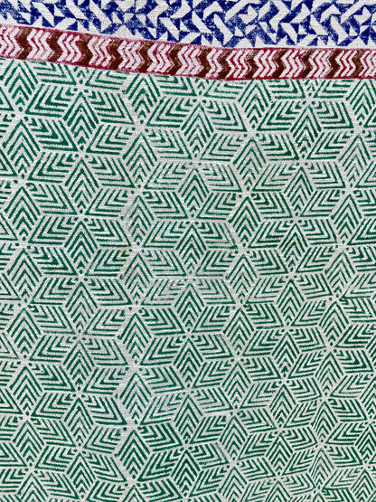 Indian Handmade Soft Cotton Throws Blankets, Hand Loom Hand Block Printed Bed Boho Cotton Fringed Blanket Beach Throw