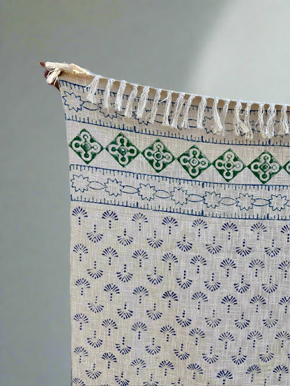 Hand block print cotton throw, hand woven blanket, India cotton bohemian home decor sofa cover, blanket and beach rugs