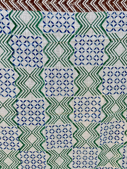 Mud Cloth Throw Blanket with Tassels, Hand Loomed Block Print Cotton Sofa Throw, Indian Throw