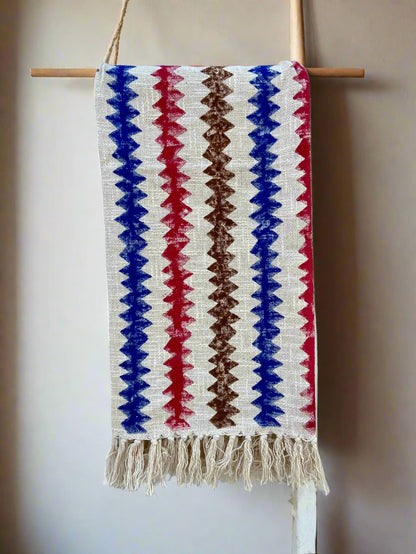 Bohemian Cotton Throw Blanket - Hand-Block Printed
