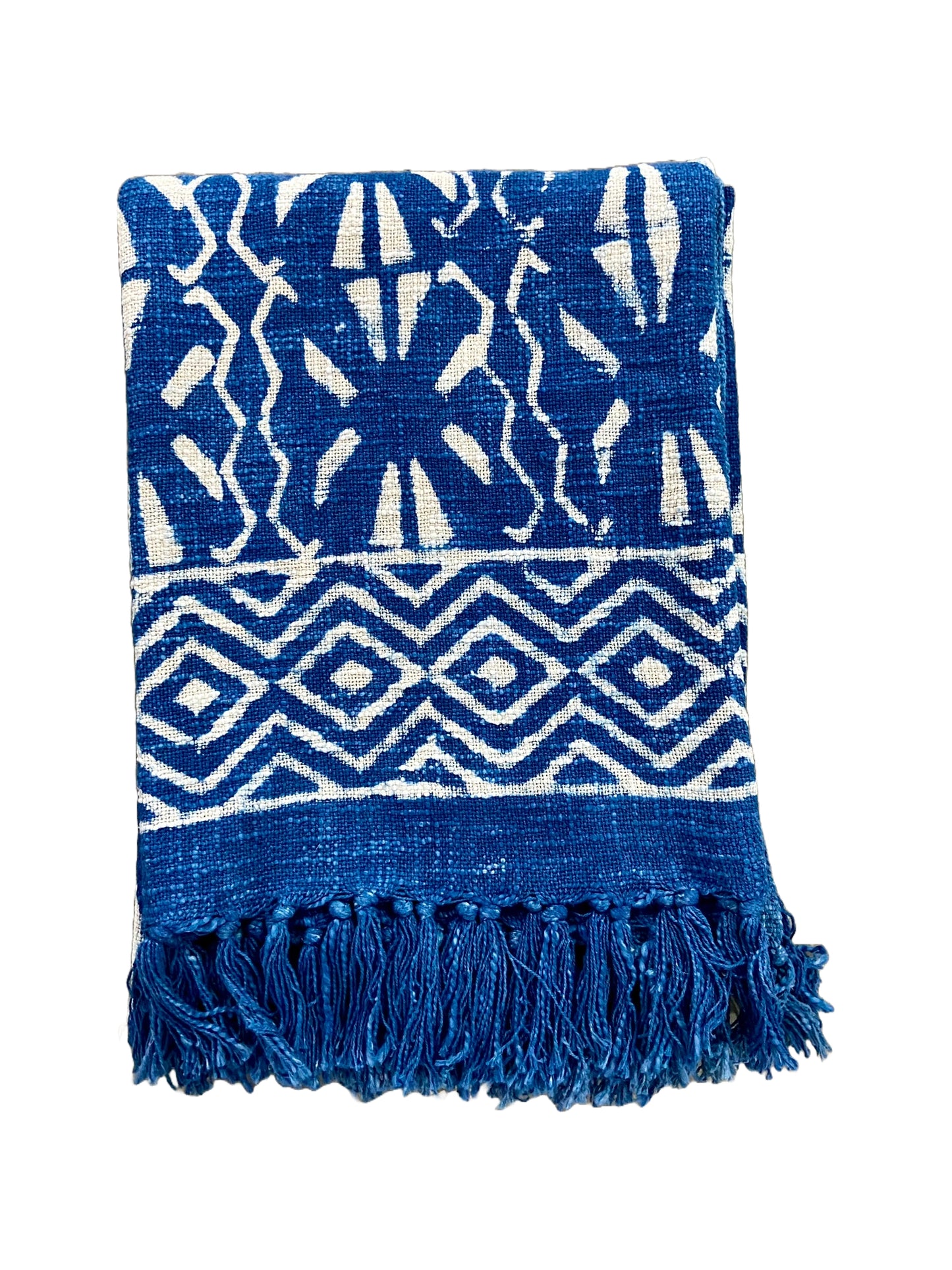 Indigo Cotton Sofa Throw Blanket