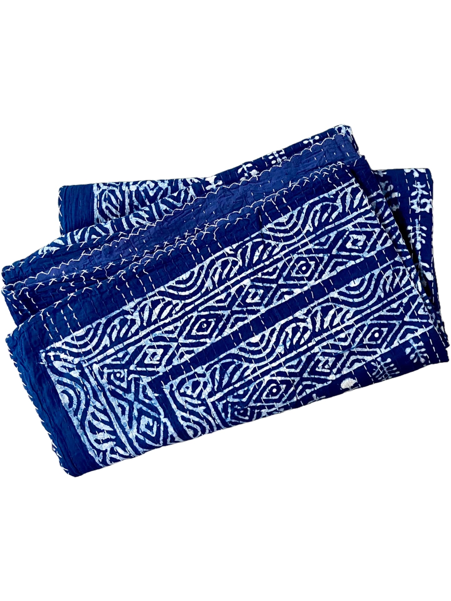 Rare Indigo Kantha Throw