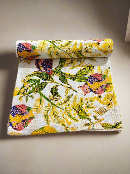 Wild Owl Handmade Kantha Bedcover