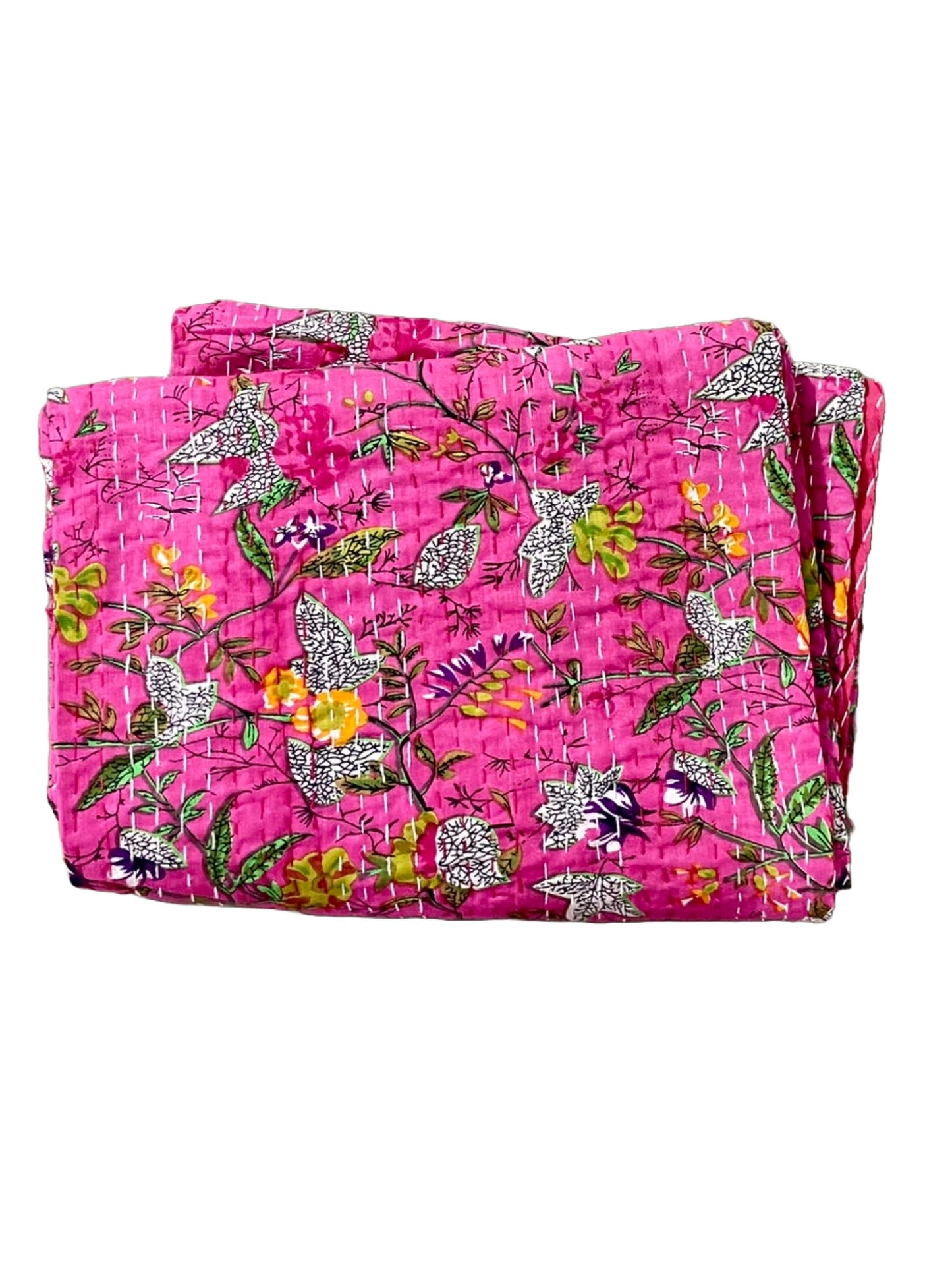 Pink Floral kantha Quilts