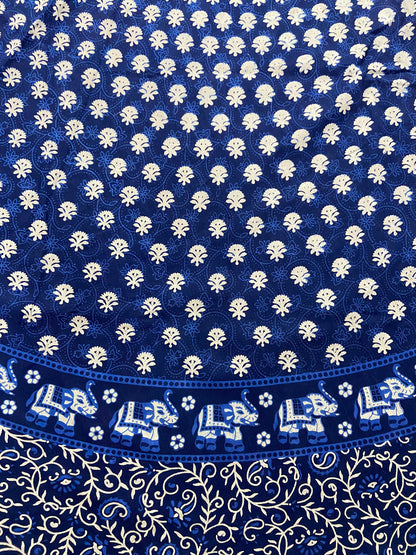 Cotton Long Wrap Skirt - Blue