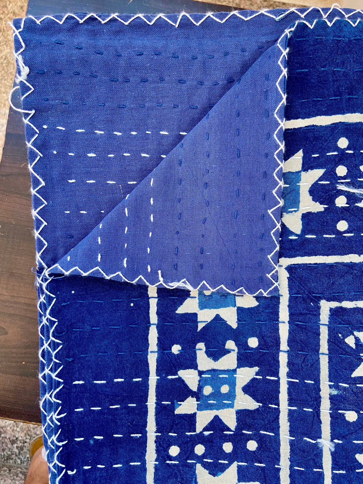 Indigo Handmade Cotton Kantha Quilts