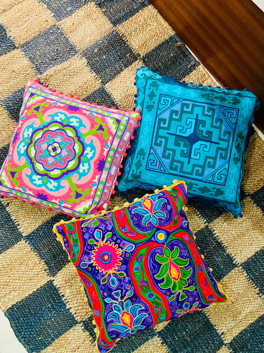 Handmade Suzani Embroidered Decorative Pillow Cases