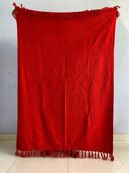 Red Cotton Sofa Throw Blanket