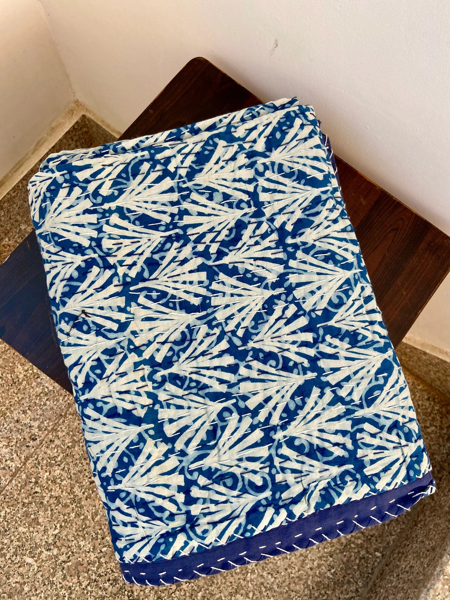 Indigo Handmade Cotton Kantha Quilts