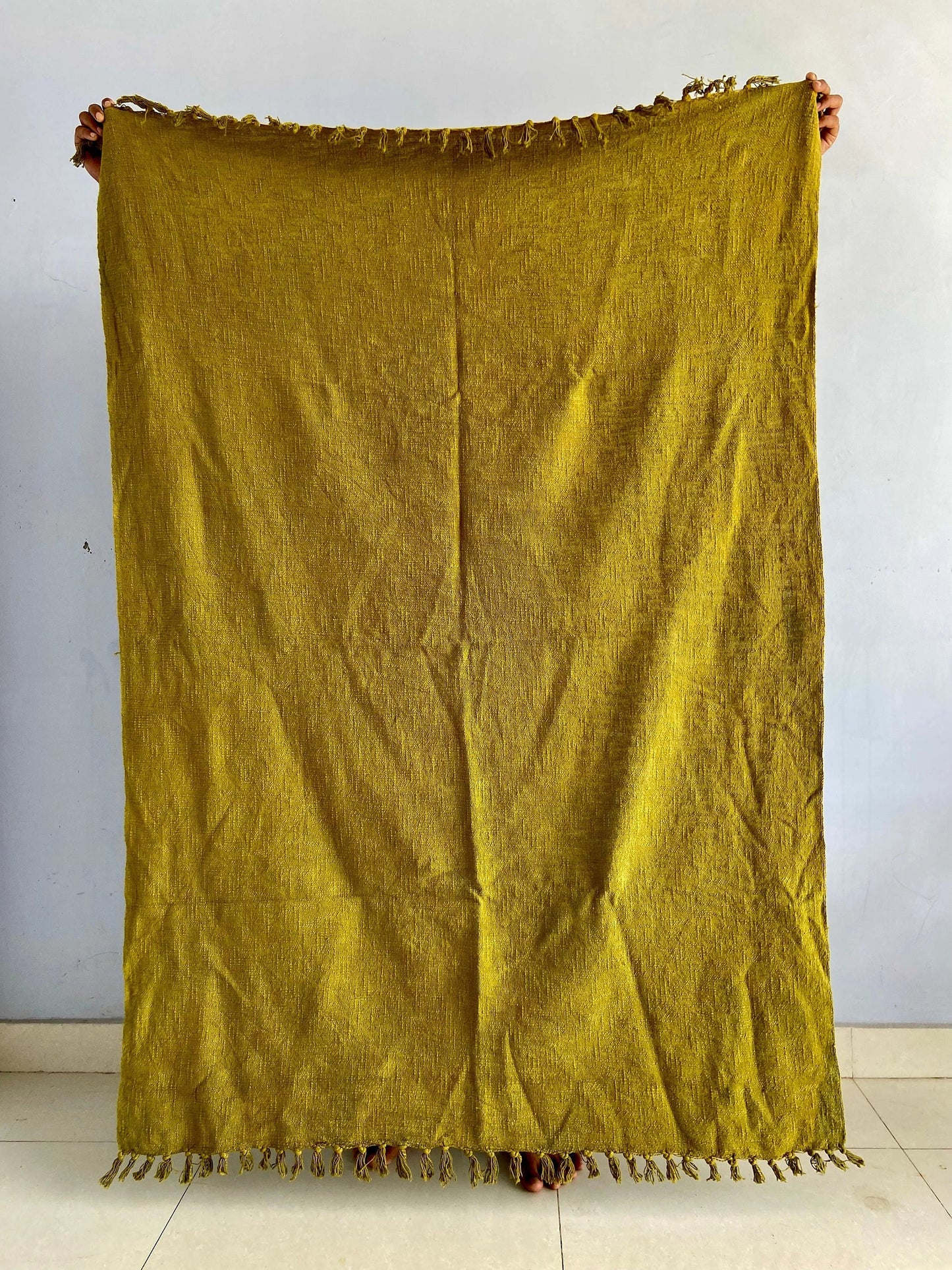 Khaki Dyed Cotton Throw