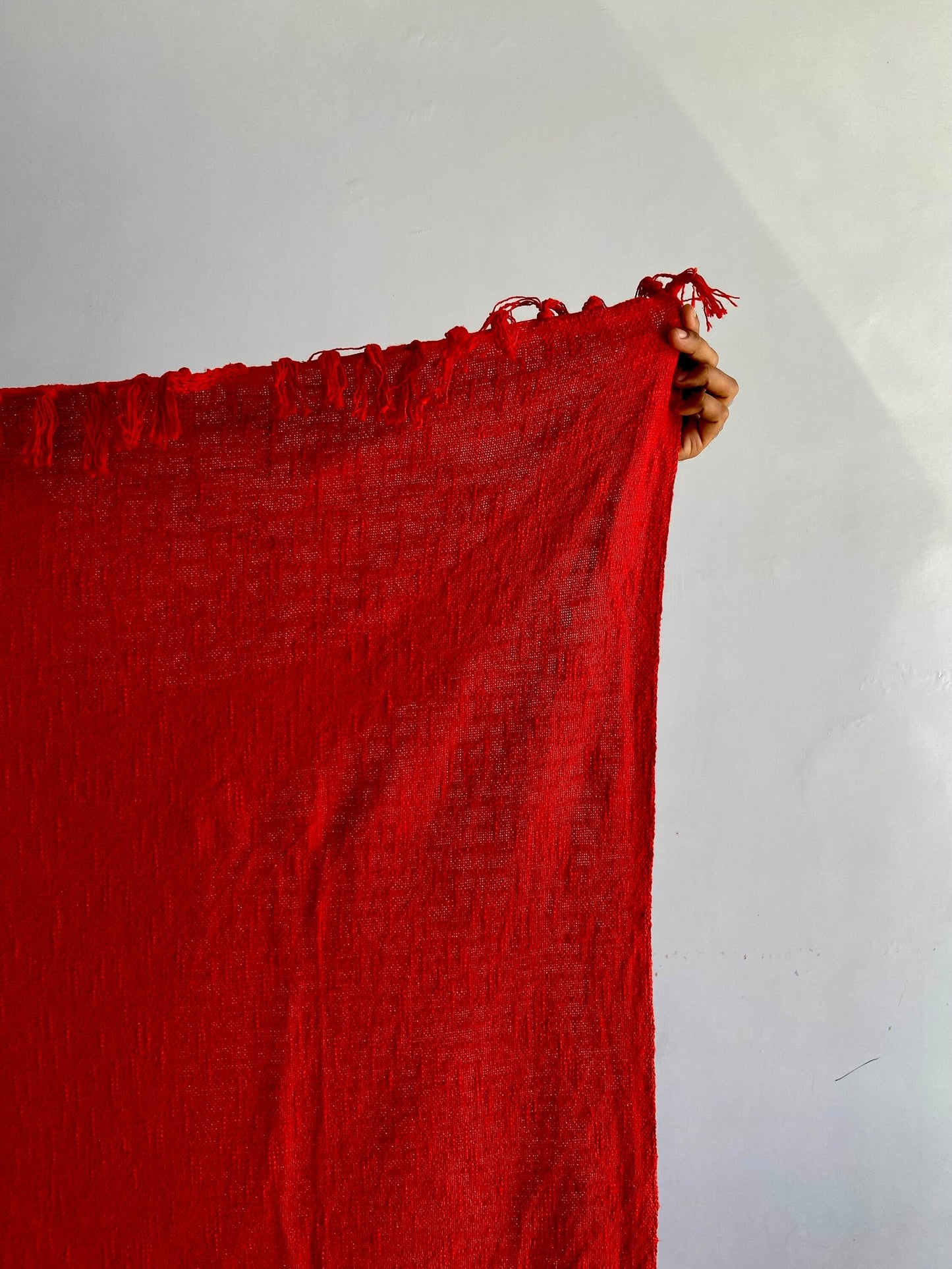 Red Cotton Sofa Throw Blanket