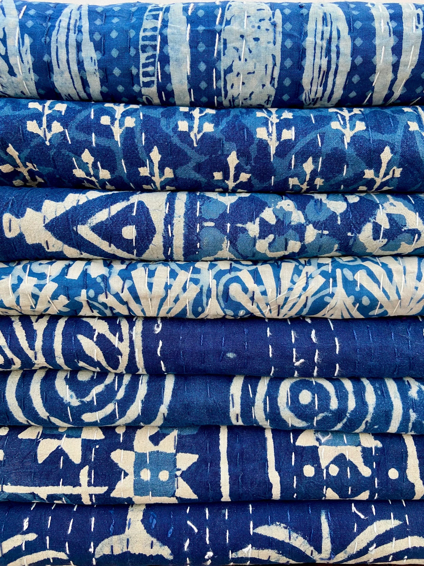 Indigo Handmade Cotton Kantha Quilts