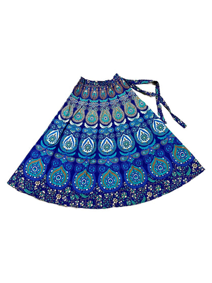 Mandala Cotton Long Maxi Wrap Skirt