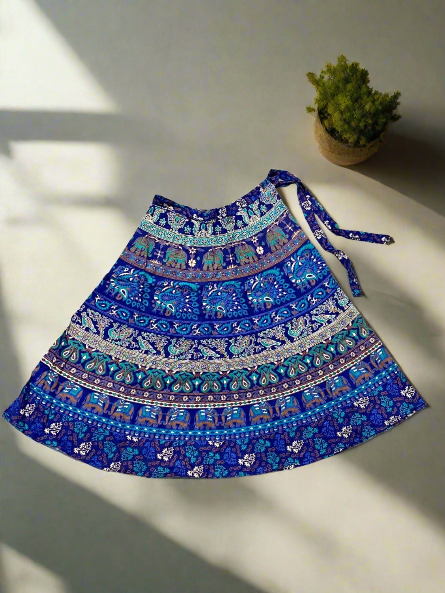 Cotton Long Wrap Skirt