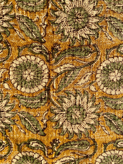 Hand-Block Printed Floral Throw