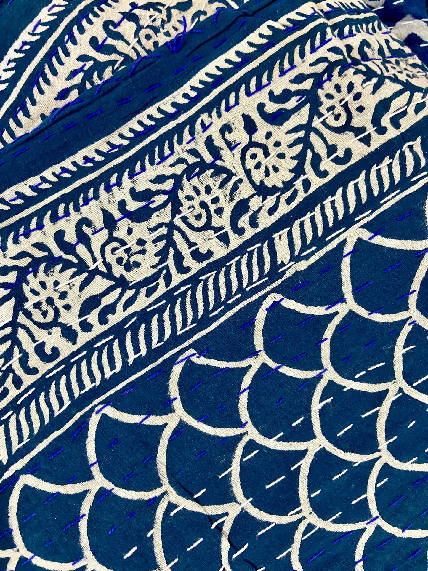 Indigo Handmade Cotton Kantha Quilts