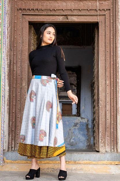 Silk Long Wrap Skirts