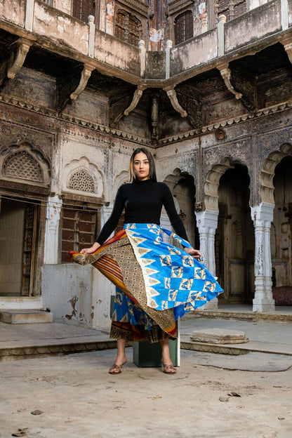 Silk Long Wrap Skirts