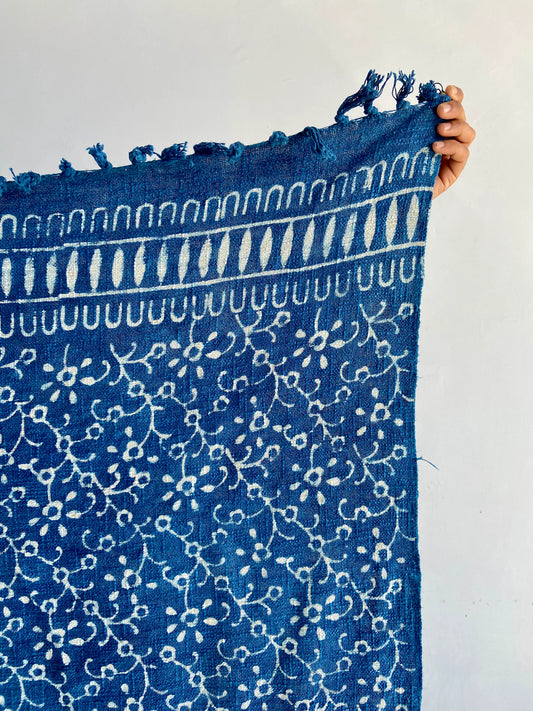 Indigo Printed Sofa Throw