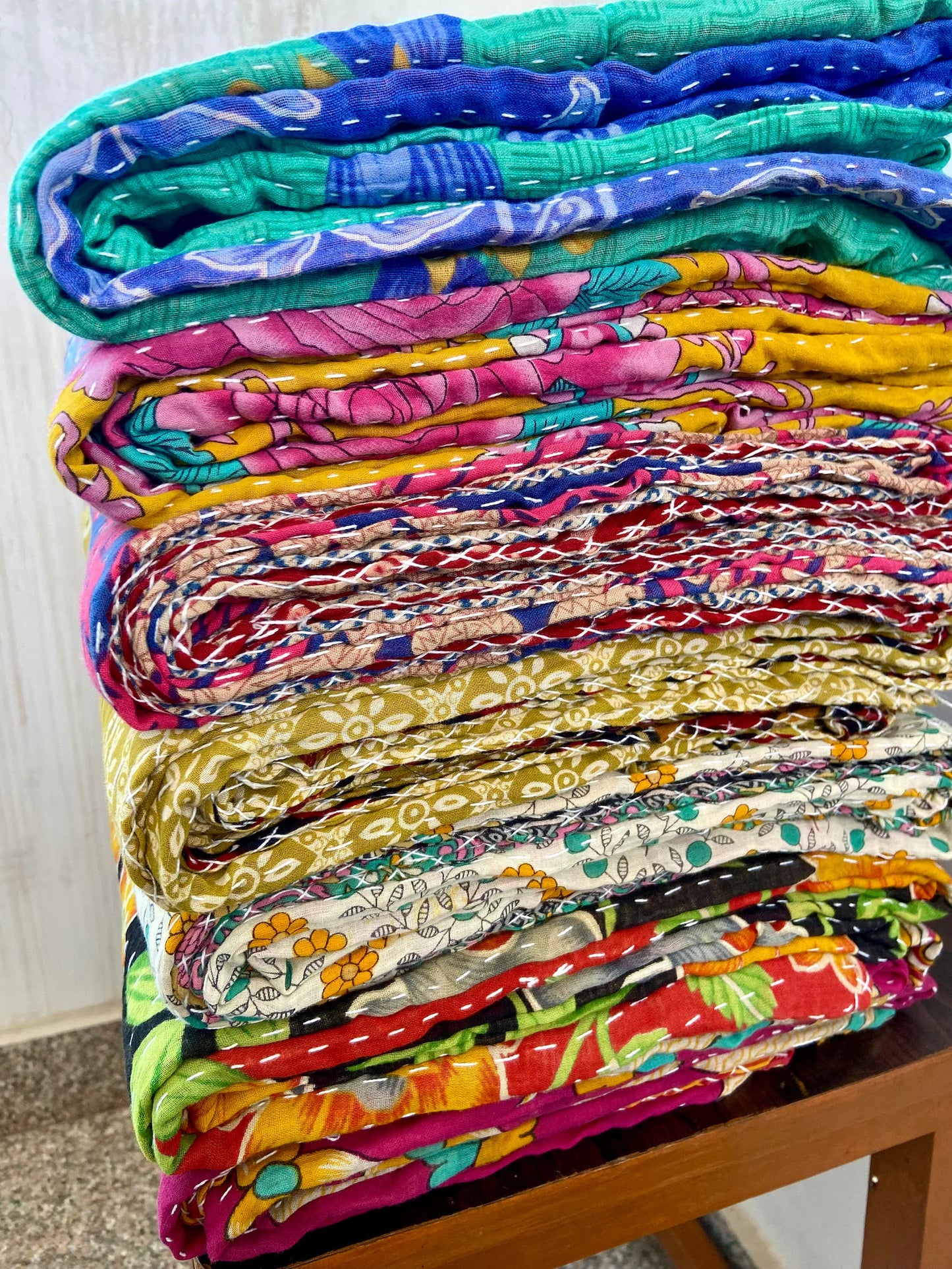 Handmade Vintage Cotton Kantha Quilts